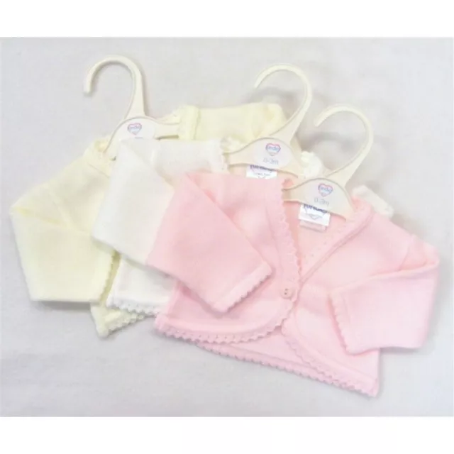 Spanish Romany Bolero Cardigan Pink White Ivory 0-24 month