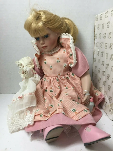 The Heritage Signature Collection Brittany & Baby Porcelain Doll 12388 Pink
