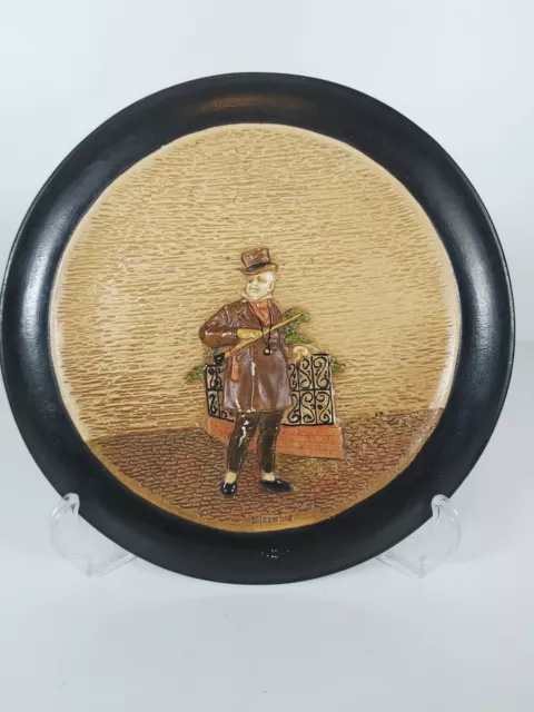 A Bretby Art Pottery Dickensian Ware Wall Plaque No.3012D, Appr. 21cm Wide