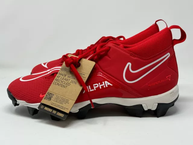 New Nike Alpha Menace 3 Shark Football Cleats Red White CV0582-616 Men Size