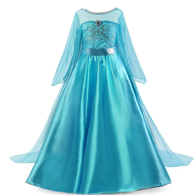 Baby Girls Elsa Princess Fancy Dress Up Cosplay Party Costume Gift For Age 3-8