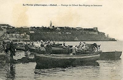 Postcard/postcard/morocco/rabat passage of bou regreg en barcasses