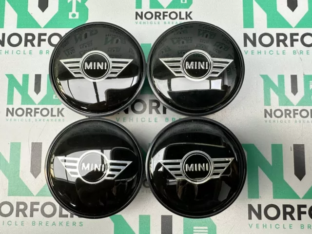 MINI LOGO CENTRE CAPS WHEEL HUB 4 X SET ALLOY BADGE EMBLEM   54mm COOPER ONE