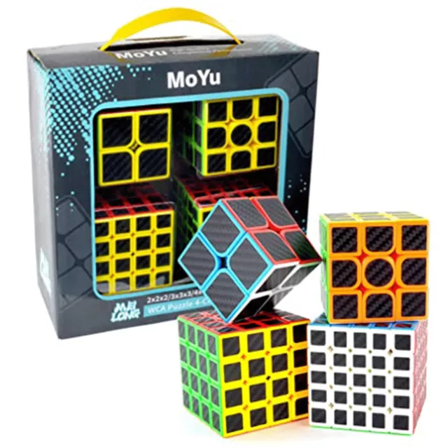 Puzzle Spielzeug Twist Cube Moyu Qiyi 4-teiliges Paket 2x2 3x3 4x4 5x5 aufkleberlose Geschwindigkeit