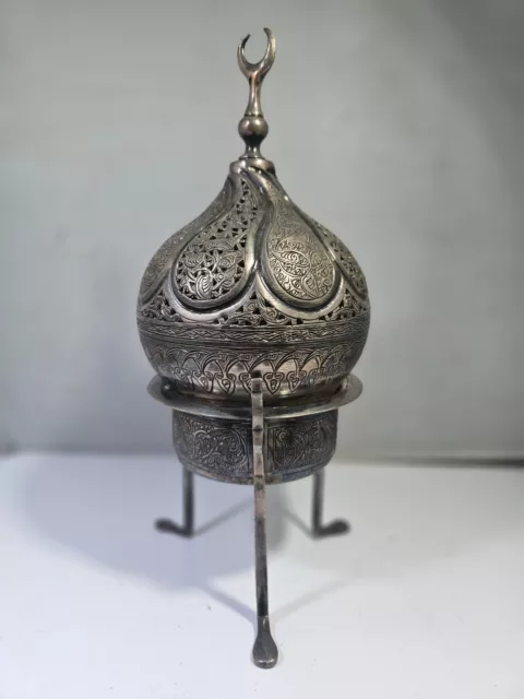 Antique Islamic  Silver Alloy  Incense Burner Hallmarked