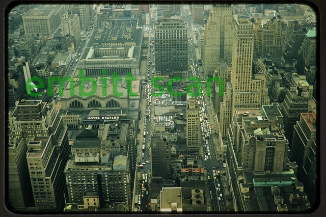 Original Slide, View Overlooking NYC New York City PRR Penn Station, 1957