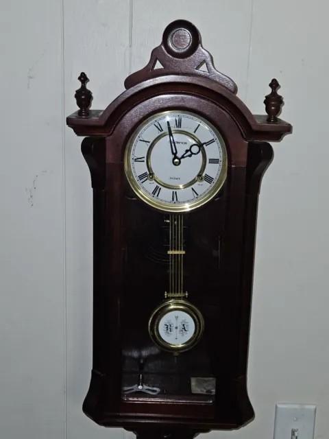 Cadence 31 Day wall clock pendulum Red Mahogany Wood