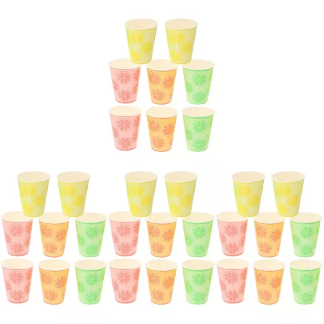 32 Pcs Zitronen-Pappbecher Papier Mit Früchten Eisbecher Gelbe Tassen