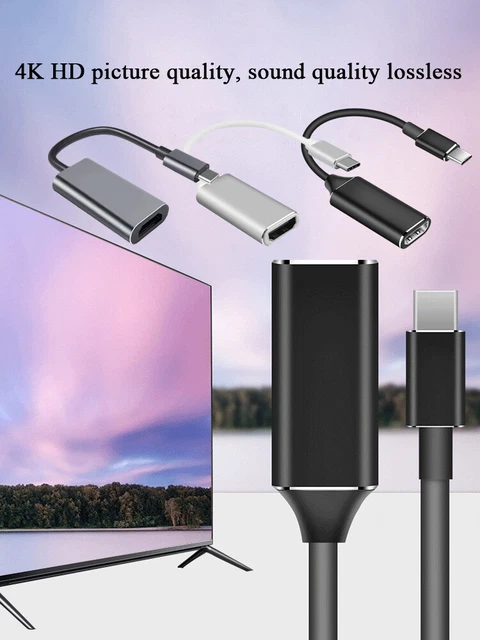USB C DATA Line Cable Type C Female HDMI 4K Adapter For Mac Samsung S ...