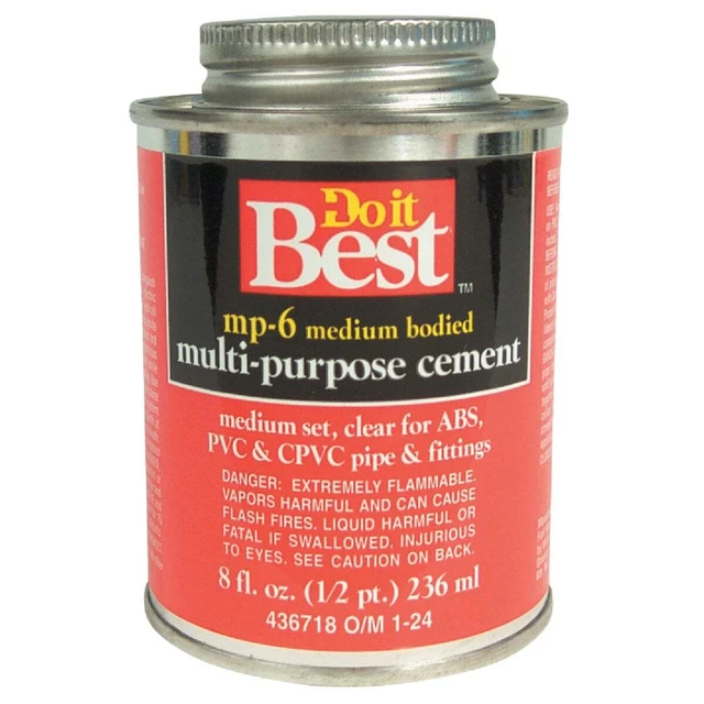 Do it Best 8 Oz. Medium Bodied Clear Multi Purpose Solvent Cement 018017 SIM