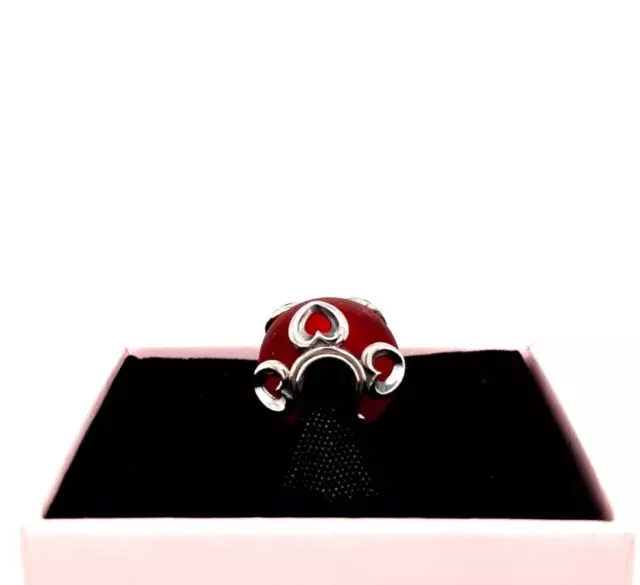 Genuine Pandora Frosted Red Murano Glass Charm 792497C01 FREE DELIVERY