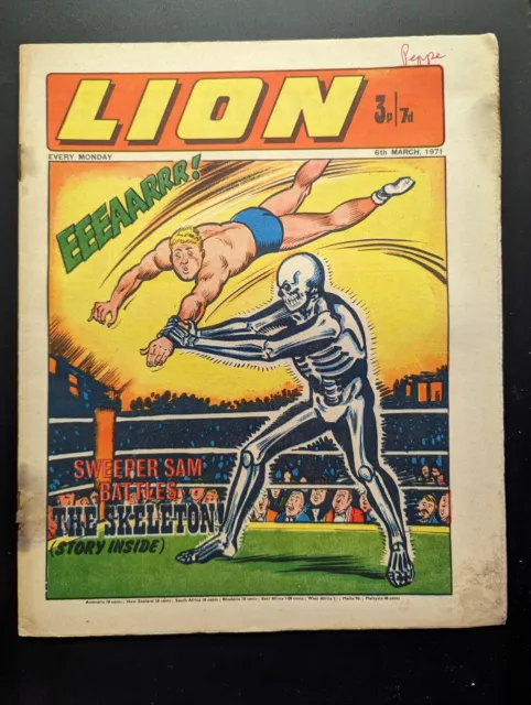 Lion Comic 6th March 1971, FREE UK POSTAGE