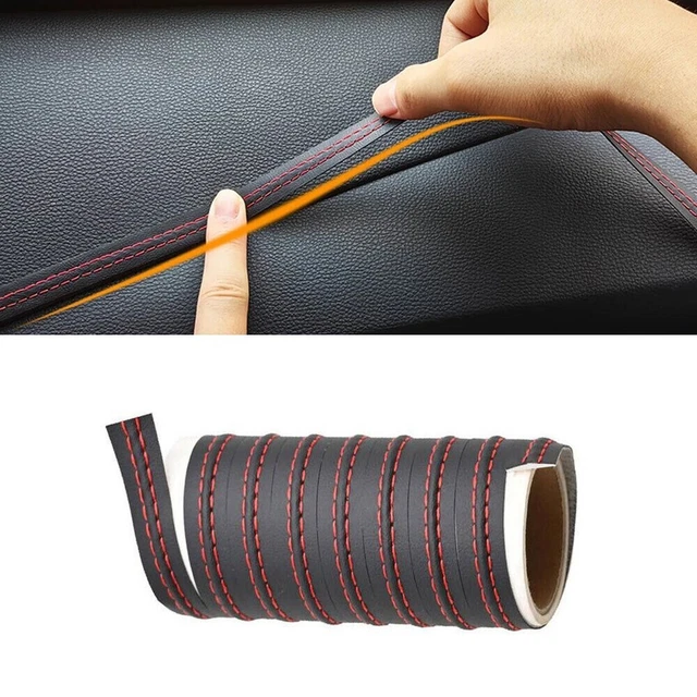 Striscia Stampaggio 4M Linea Nera Pelle Linea Rossa Universale Interno Auto Nuova