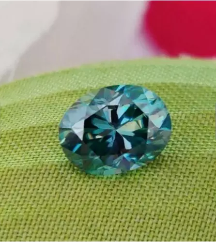 Diamante suelto moissanita azul vivo ovalado corte brillante mejor para anillo de 5 a 14 mm