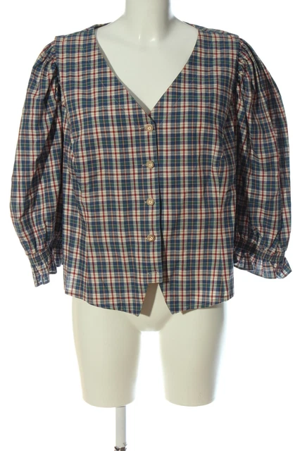 Camicia tradizionale Alphorn originale donna taglia DE 48 blu-rosso-bianco lana look casual