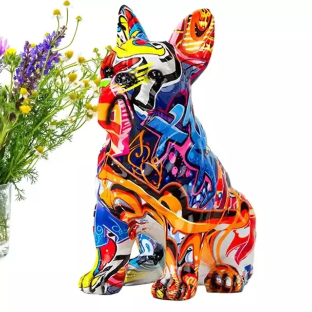 Colorful Dog Statue French Bulldog Home Decorations the Nordic Graffiti Animal S