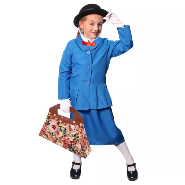 Childs Magical Nanny Costume + Accessories World Book Day Character Fancy Dress