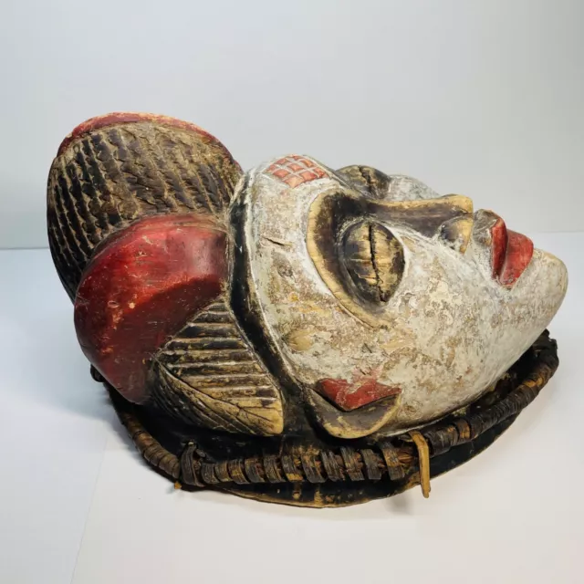 Vintage Hand Carved Wooden African Puna Mask
