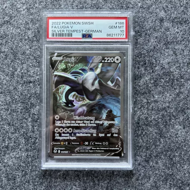 PSA 10 Lugia V 186/195 - HOLO RARE - SWSH - Silver Tempest - DE - Pokemon TCG #1