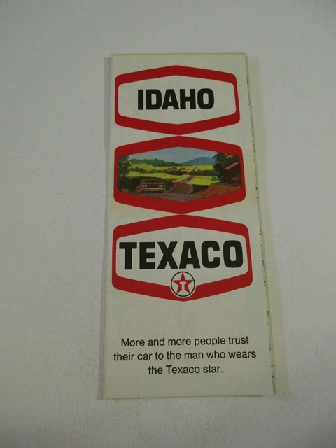 Vintage 1970 Texaco Idaho Oil Gas Station Travel State Highway Road Map~Box N