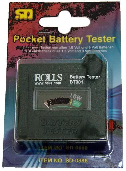 Rolls BT301 Batterie Testeur Tests 9V, Aa, AAA, C, D Piles