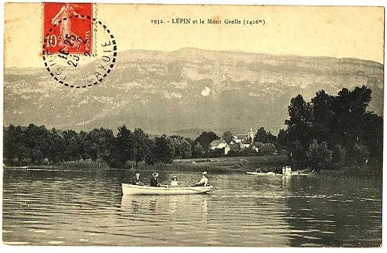 CPA 73 Savoie Lepin et le Mont Grelle bateau animé