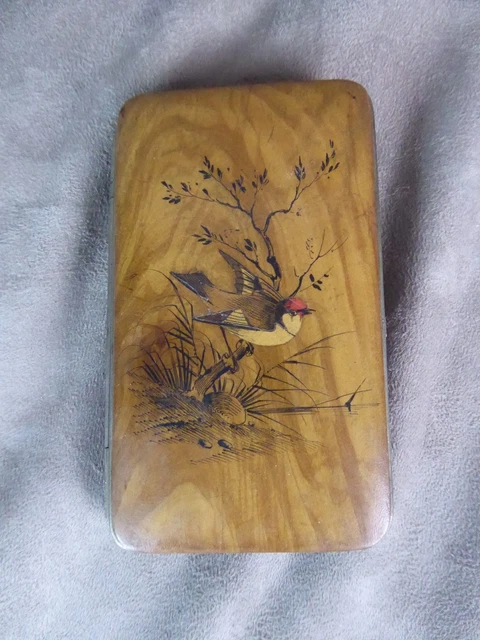 Porte-montre Ancien En Bois Décor Violettes - Souvenir De Beaulieu Sur Mer - Fait Main