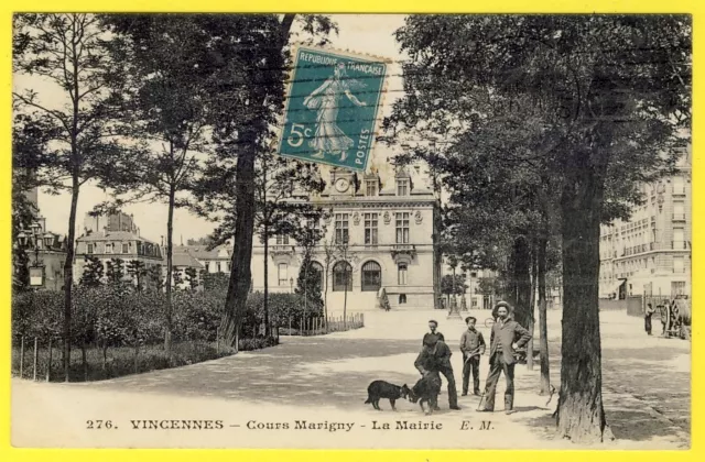 cpa 94 - VINCENNES (Val de Marne) Cours MARIGNY La MAIRIE Animée Ed. E. Malcuit