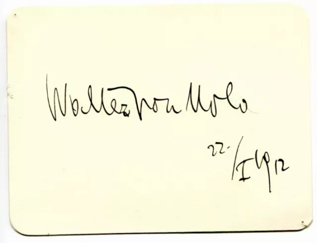 WALTER VON MOLO - orig. Autogramm - 1912 - autograph, signed