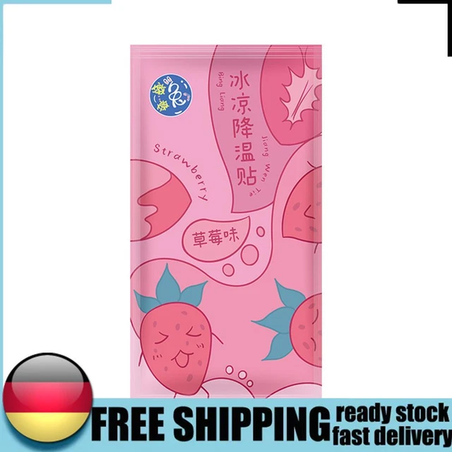 2 pz carino tappetino pasta ghiacciata febbre estate raffreddamento fisico adesivi (rosso