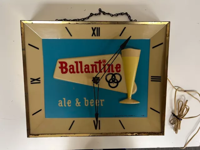 Vintage Ballantine Ale & Beer Sign / Light / Clock *Repair/Project*