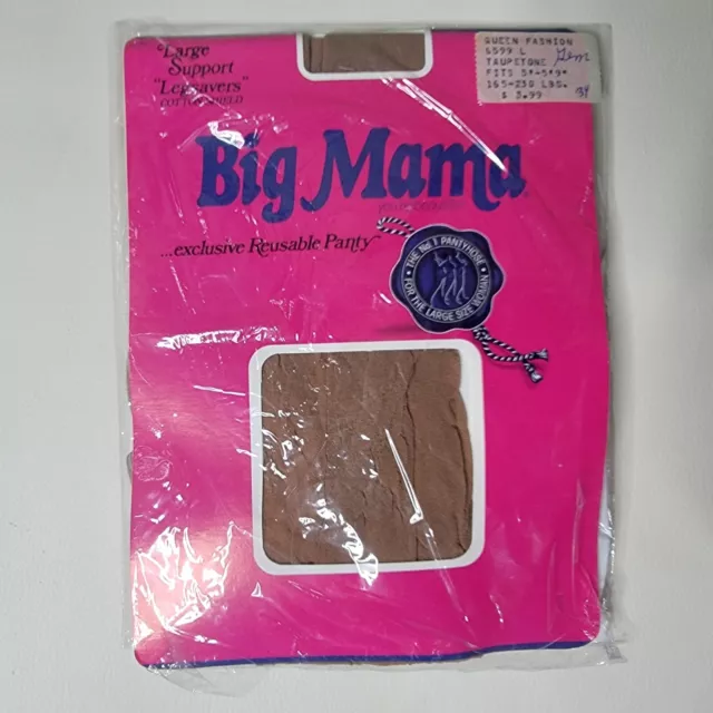 Vintage Big Mama Exclusive Reusable Panty NOS Queen - L - 6599 - Taupetone