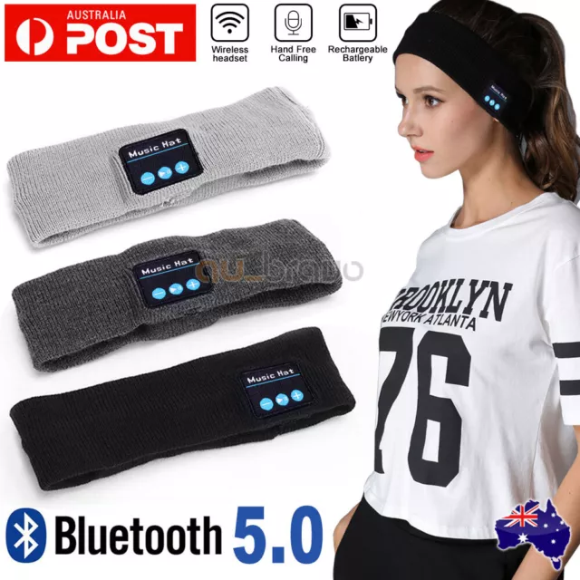 Wireless Bluetooth Headband Earphone Stereo Sport Headphone Headset Sleep AU
