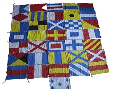 Brass Blessing Nautical Sailboat Boating Signal Flags - Complete Set - Mariti...