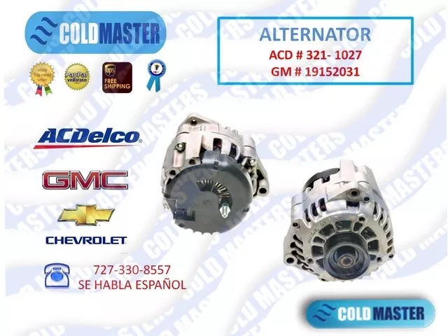 Alternatore ACDelco 321-1027 GM 19152031 Motore 4.3L 262Cu. In. V6 Gas Chevrolet