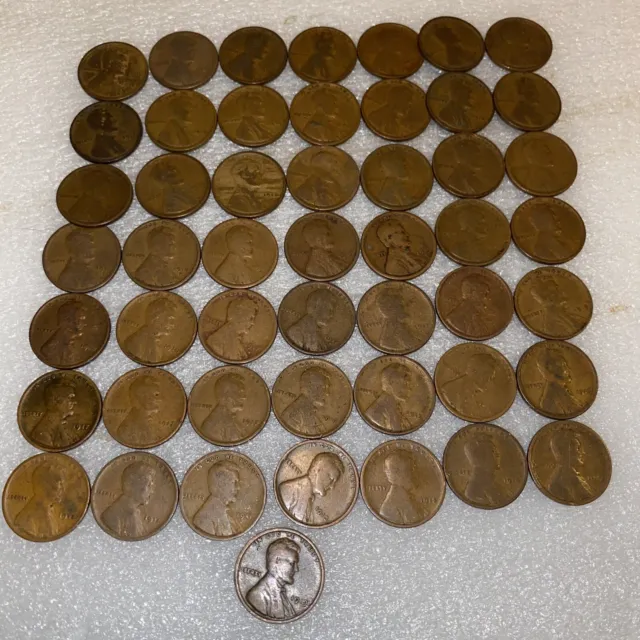 1909-1919 Pds Lincoln Wheat Cent Teen Penny Roll Every Year Set 18 Diff Date Lot