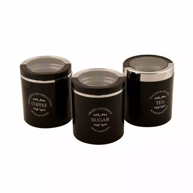 Classique 3 Set of 3 Tea, Sugar & Coffee Container Black