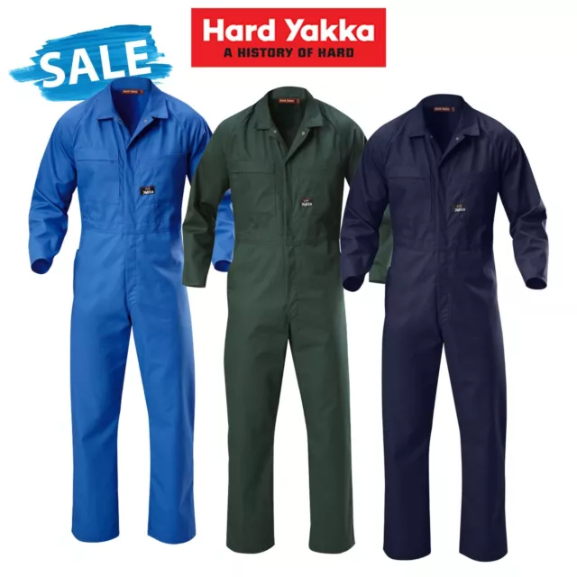 SALE! Hard Yakka Coverall Poly Cotton Safety Overalls Light Phone Pocket Y00015