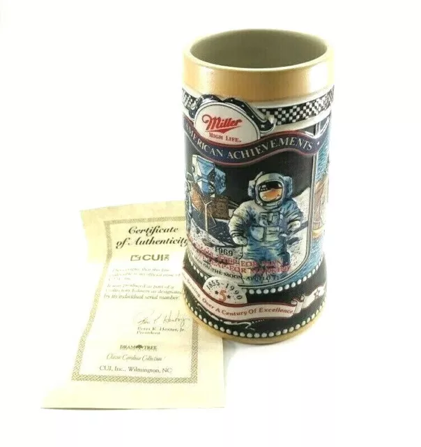 Miller High Life Beer Stein NASA Space 1855-1990 5th In A Series Made In Brazil
