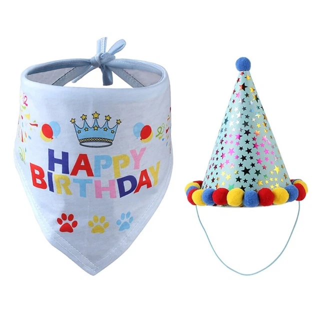 Party Pet Cap Bib Set Multifunction Pets Girl Boys Festival Holiday New Year