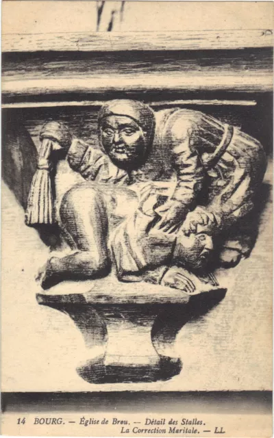 01 - CPA - Eglise De Brou - Detail Of Stalls - La Correction Maritale