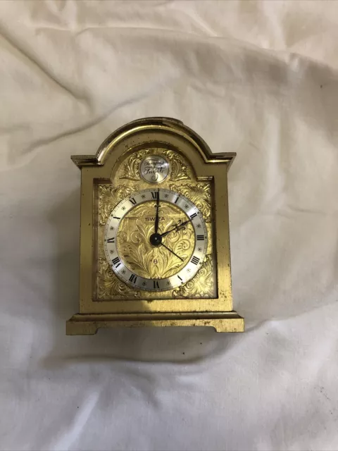 Vintage Swiza Tempus Fugit Alarm Shelf table clock