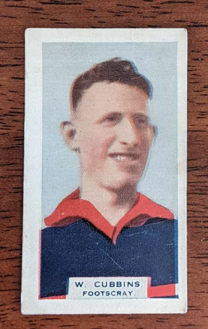 1933 Hoadleys Footballers VFL card - Bill Cubbins - Footscray Football Club