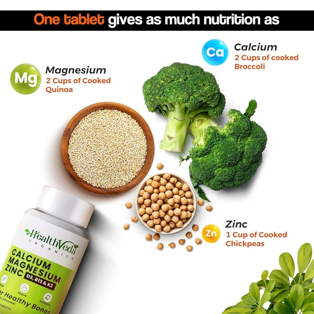 HEALTH VEDA ORGANICS PRIVATE LIMITED Calcium Magnesium Zinc 60 capsules ...