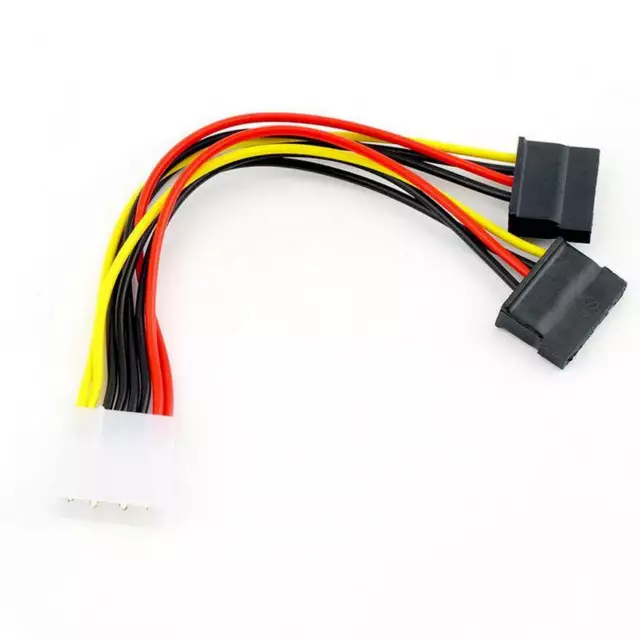 4 Pin IDE Molex to 2 x Dual SATA Power Cable Splitter Female HDD CD-ROM Adapter 2