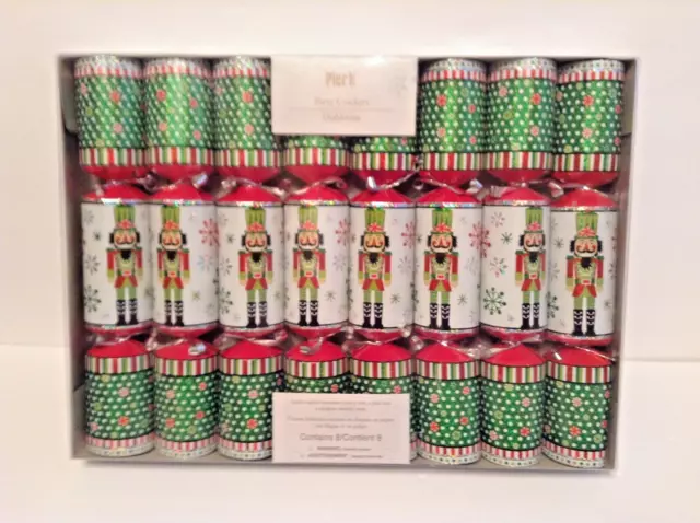 Pier 1 Christmas Party Crackers Nutcracker Theme Set of 8 Poppers NEW in Box