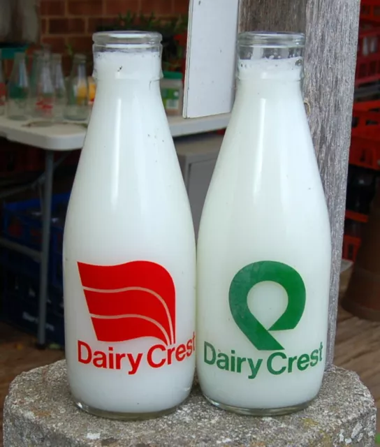 MILK BOTTLE : 2 lovely old Dairy Crest : dairy.. $10.28 - PicClick