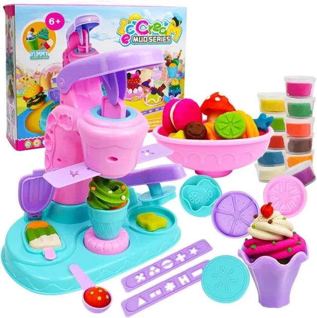PLAY Color Dough Sets for Kids Ages 4-8,Play Kitchen Ice Cream Maker  Machine USA