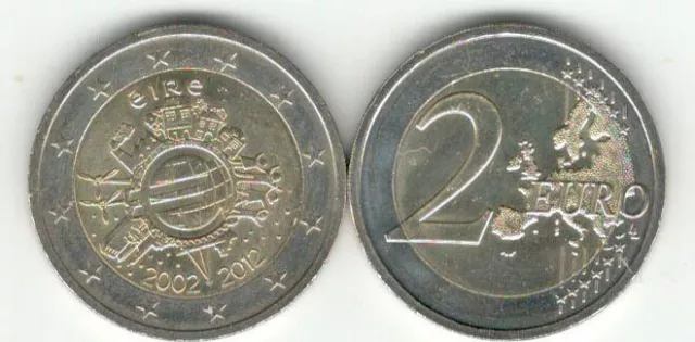 2 Euro Gedenkmünze 2012 Irland 10 Jahre Euro-Bargeld