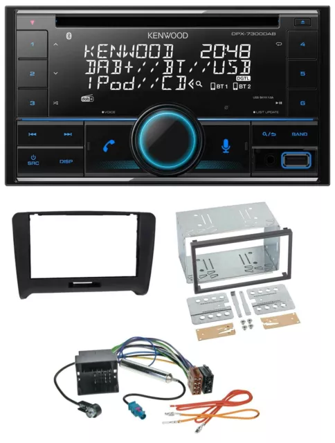 Kenwood CD 2DIN DAB USB MP3 Bluetooth Autoradio für Audi TT (06-14) Quadlock